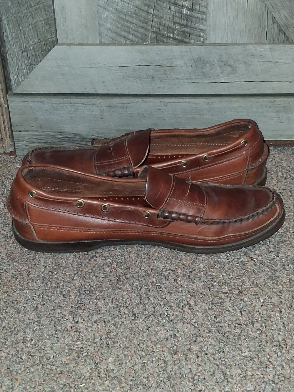 Sebago Men's Classic Brown Leather Slip-On Loafers
